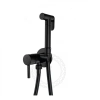 Смеситель встраиваемый с гигиеническим душем FILARETE Roun FL100, черный матовый