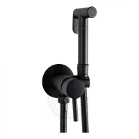 Смеситель встраиваемый с гигиеническим душем FILARETE Roun FL100, черный матовый