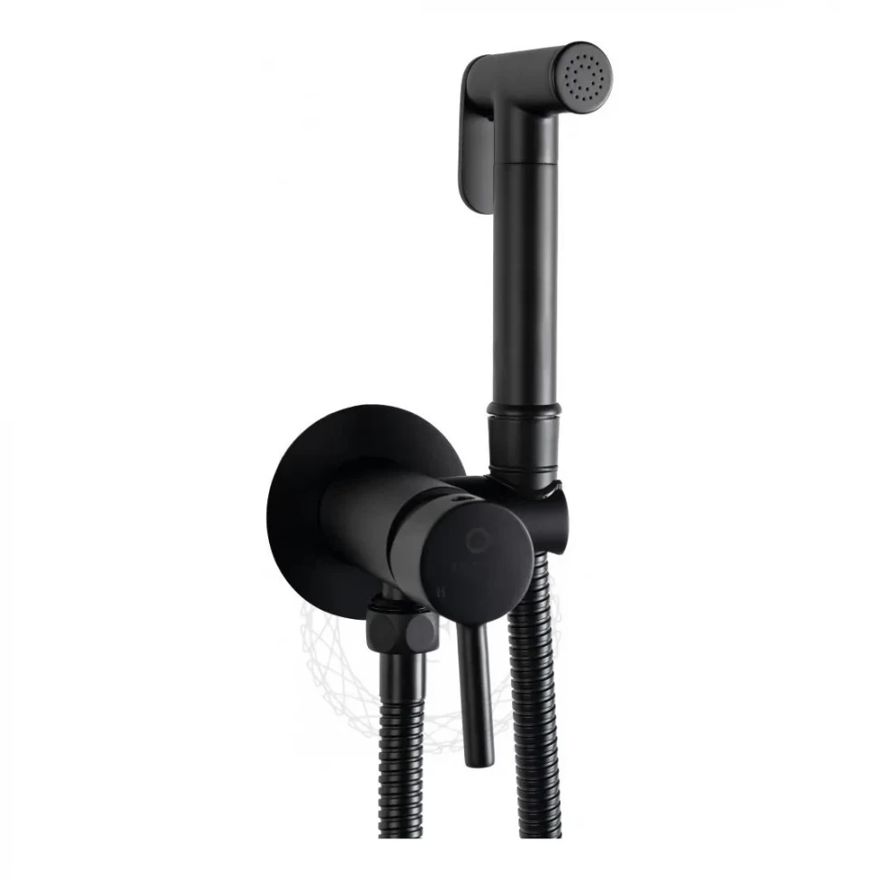 Смеситель встраиваемый с гигиеническим душем FILARETE Roun FL100, черный матовый