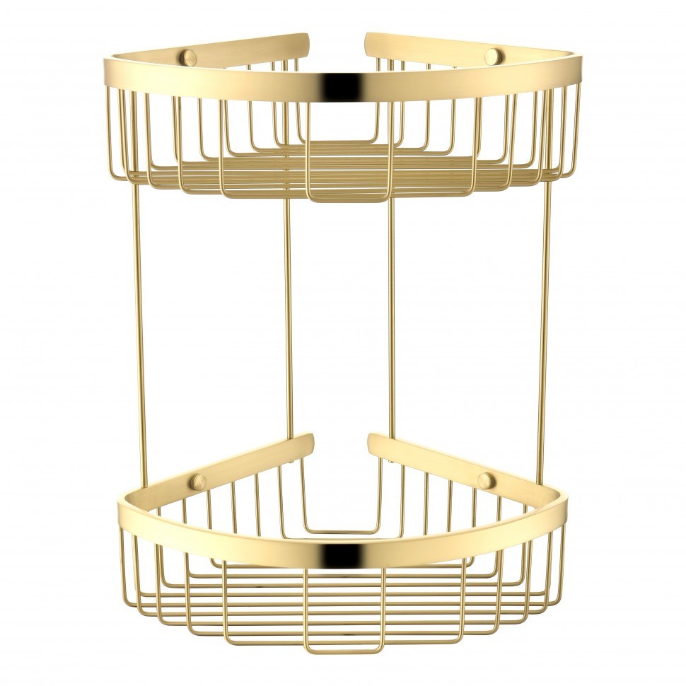 Полка корзина угловая Grocenberg AC0076GO, золото глянец