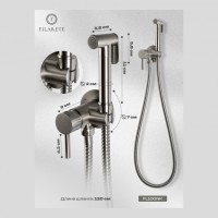 Смеситель встраиваемый с гигиеническим душем FILARETE Roun FL100, никель