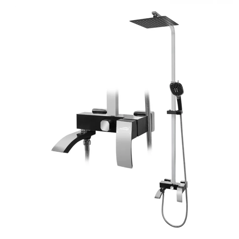 Душевая система Hansberge H5077, черный хром