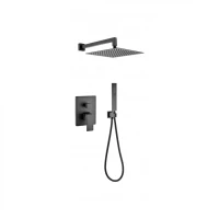 Душевая система скрытого монтажа Grocenberg GB5089BL-3, черный матовый