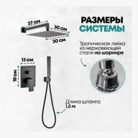 Душевая система скрытого монтажа Grocenberg GB5089BL-3, черный матовый