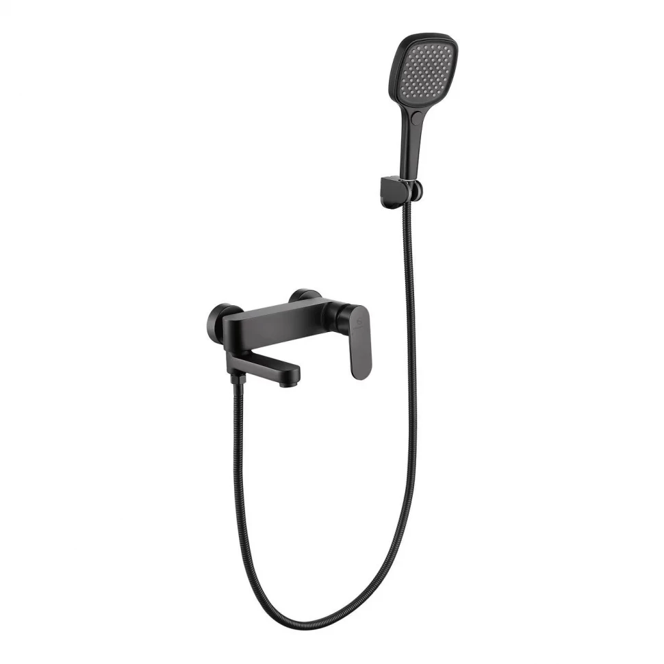 Смеситель для ванны с ручным душем Grocenberg GB8011, черный матовый