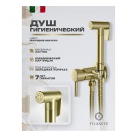 Смеситель встраиваемый с гигиеническим душем FILARETE Roun FL100, матовое золото
