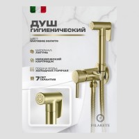 Смеситель встраиваемый с гигиеническим душем FILARETE Roun FL100, матовое золото