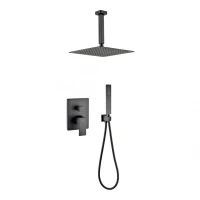 Душевая система скрытого монтажа Grocenberg GB5089BL-4, черный матовый