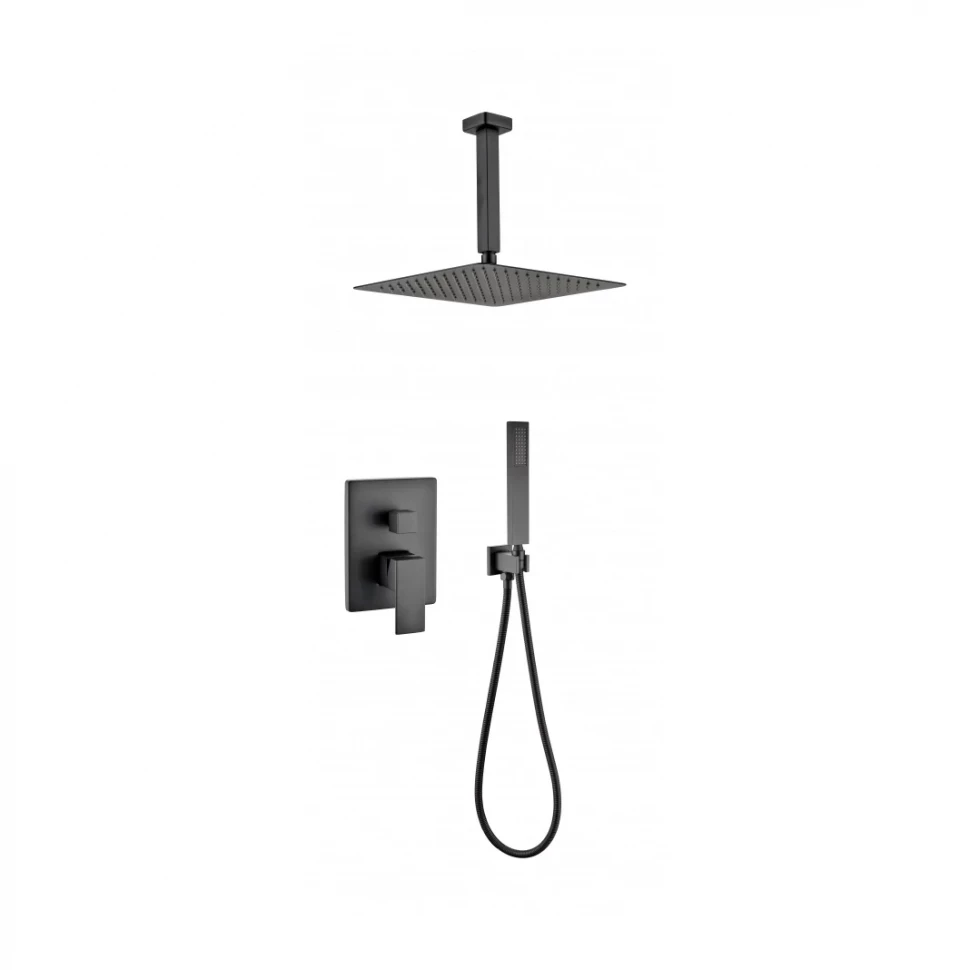 Душевая система скрытого монтажа Grocenberg GB5089BL-4, черный матовый