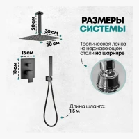 Душевая система скрытого монтажа Grocenberg GB5089BL-4, черный матовый