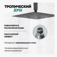 Душевая система скрытого монтажа Grocenberg GB5089BL-4, черный матовый