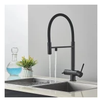 Смеситель для кухни Grocenberg GB4099 с гибким изливом, черный матовый