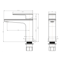 Смеситель для раковины Grocenberg GB2088, черный матовый