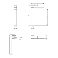 Смеситель для раковины FILARETE Fing FL6040, графит