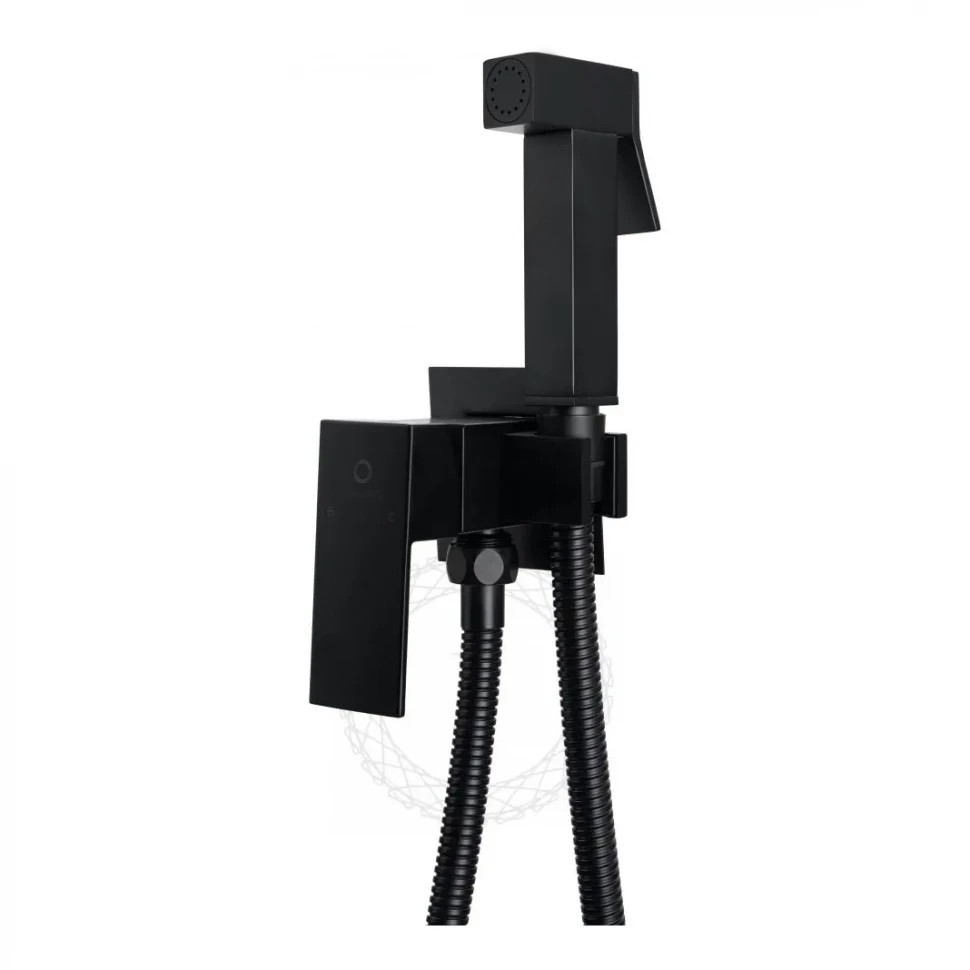 Смеситель встраиваемый с гигиеническим душем FILARETE Fing FL101, черный матовый