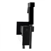 Смеситель встраиваемый с гигиеническим душем FILARETE Fing FL101, черный матовый