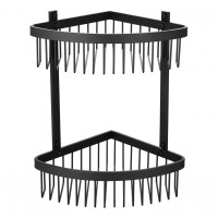 Полка корзина угловая Grocenberg AC0077BL, черный матовый
