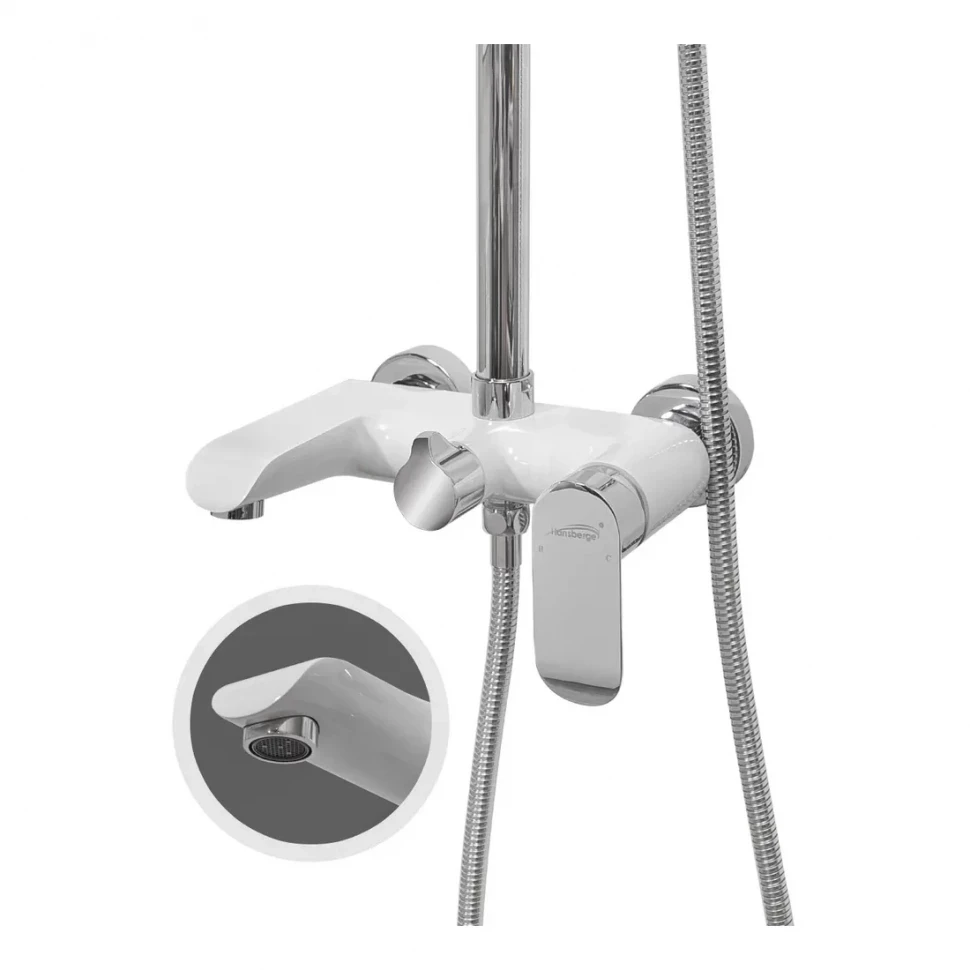 Душевая система Hansberge H5033, белый/хром