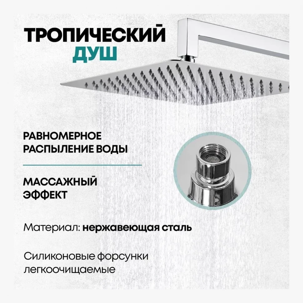 Душевая система скрытого монтажа Grocenberg GB5089CR-3, хром