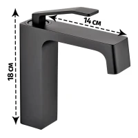 Смеситель для раковины Grocenberg GB2090, черный матовый