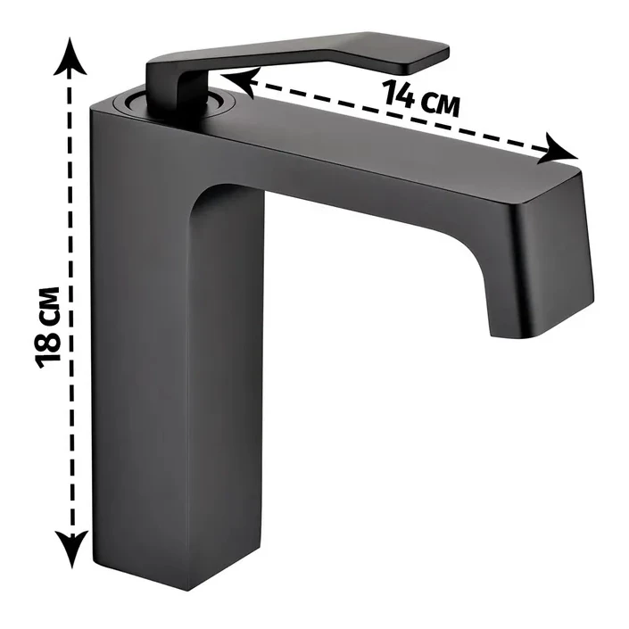 Смеситель для раковины Grocenberg GB2090, черный матовый