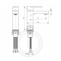 Смеситель для раковины FILARETE Retta FL5030, никель