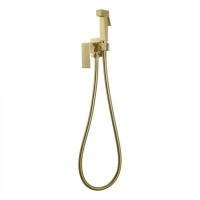 Смеситель встраиваемый с гигиеническим душем FILARETE Fing FL101, матовое золото
