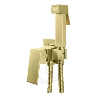Смеситель встраиваемый с гигиеническим душем FILARETE Fing FL101, матовое золото