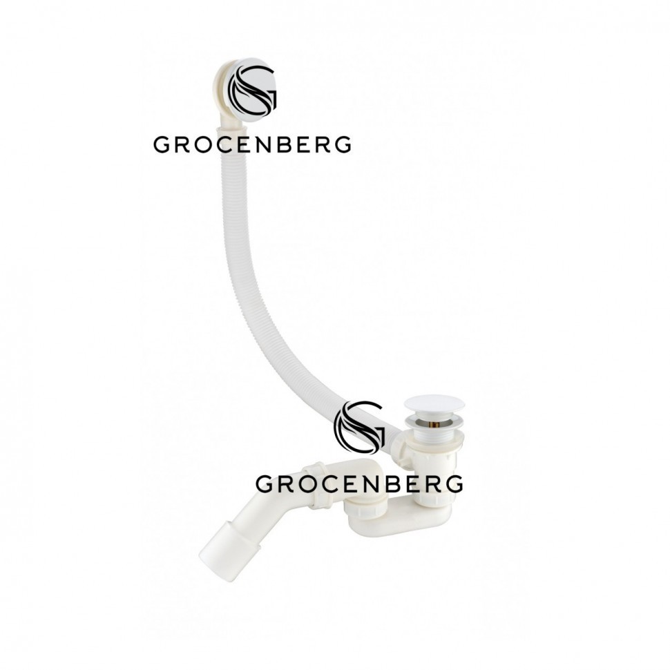 Автоматический слив-перелив для ванны Grocenberg GB230, белый