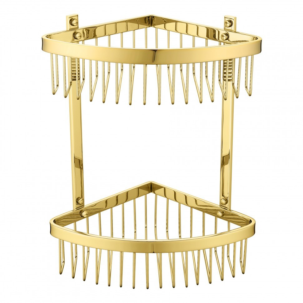Полка корзина угловая Grocenberg AC0077GO, золото глянец
