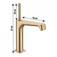 Смеситель для раковины Grocenberg GB2091, матовое золото