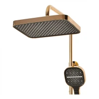 Душевая система с термостатом Hansberge H5055, золото глянец