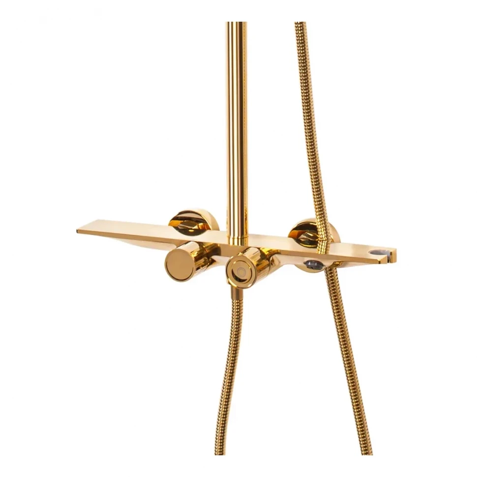 Душевая система с термостатом Hansberge H5055, золото глянец
