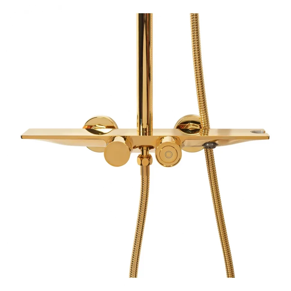 Душевая система с термостатом Hansberge H5055, золото глянец