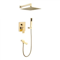 Душевая система скрытого монтажа Grocenberg GB5089GO-1, золото глянец