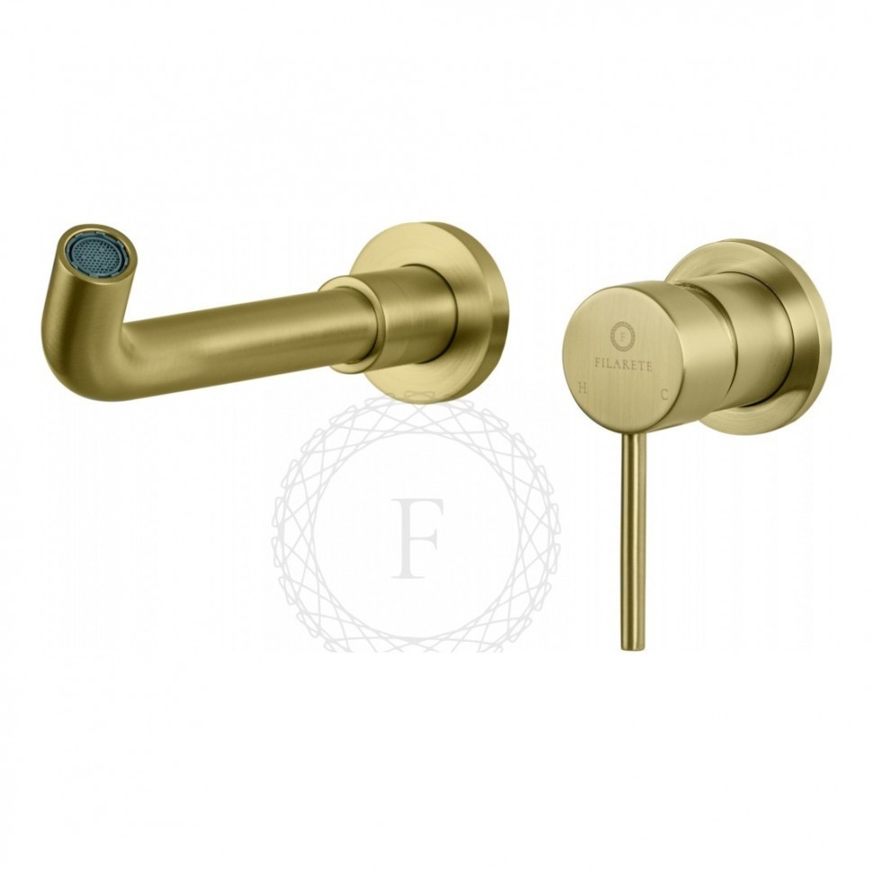 Смеситель для раковины FILARETE Roun FL4020, матовое золото