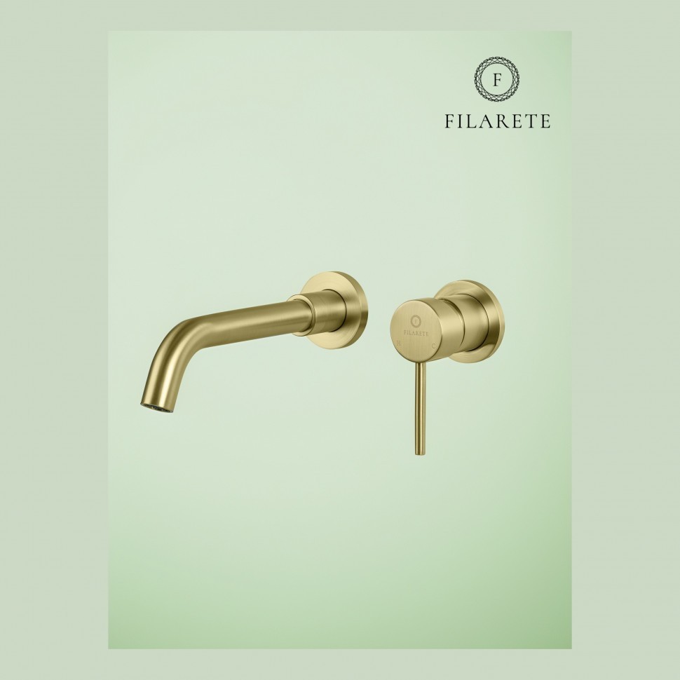 Смеситель для раковины FILARETE Roun FL4020, матовое золото