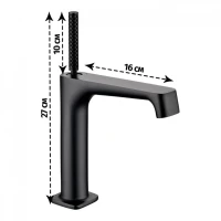 Смеситель для раковины Grocenberg GB2091, черный матовый