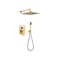 Душевая система скрытого монтажа Grocenberg GB5089GO-3, золото глянец