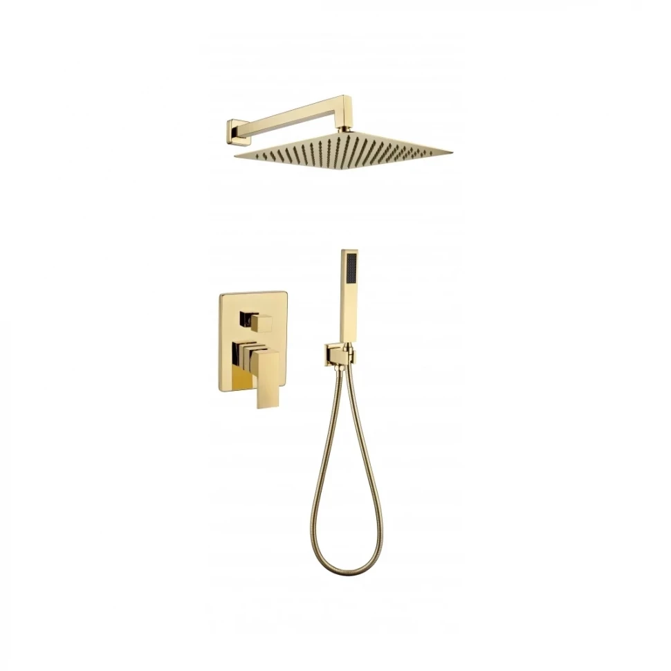 Душевая система скрытого монтажа Grocenberg GB5089GO-3, золото глянец