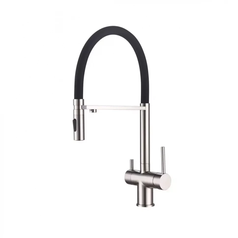 Смеситель для кухни под фильтр на магните Grocenberg GB4096, никель