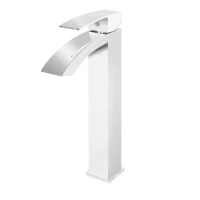 Смеситель для раковины высокий Grocenberg GB3007, белый/хром