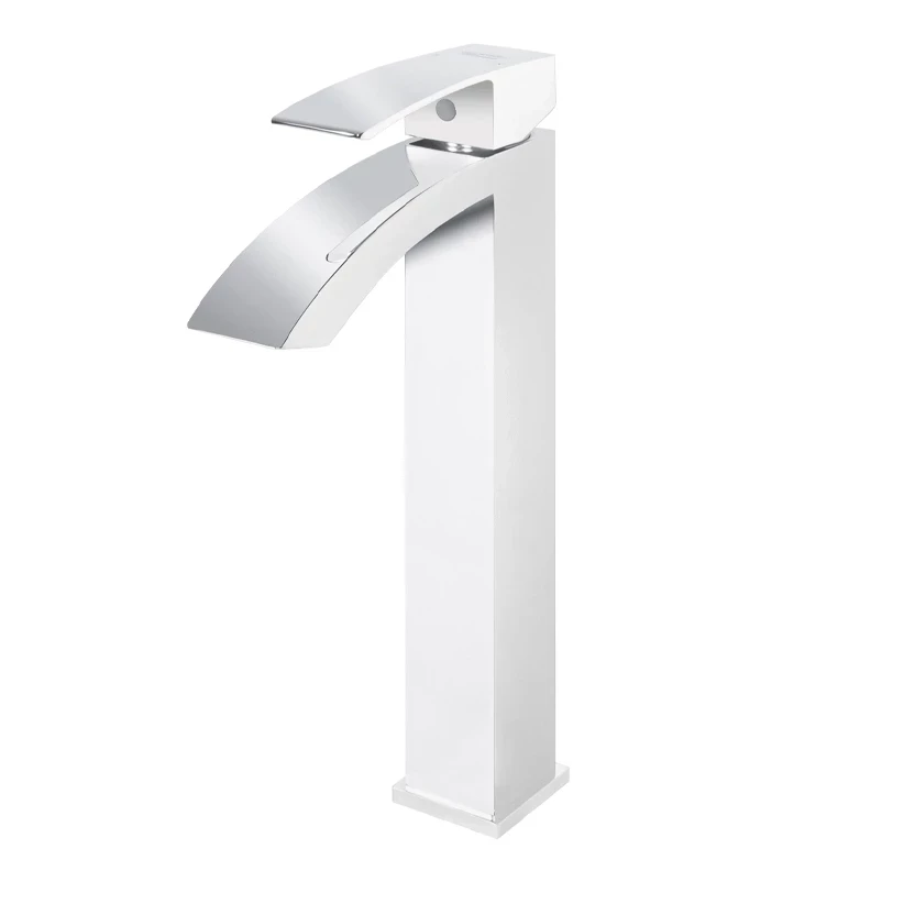 Смеситель для раковины высокий Grocenberg GB3007, белый/хром