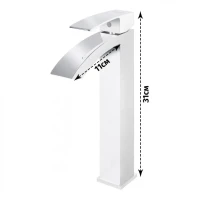 Смеситель для раковины высокий Grocenberg GB3007, белый/хром