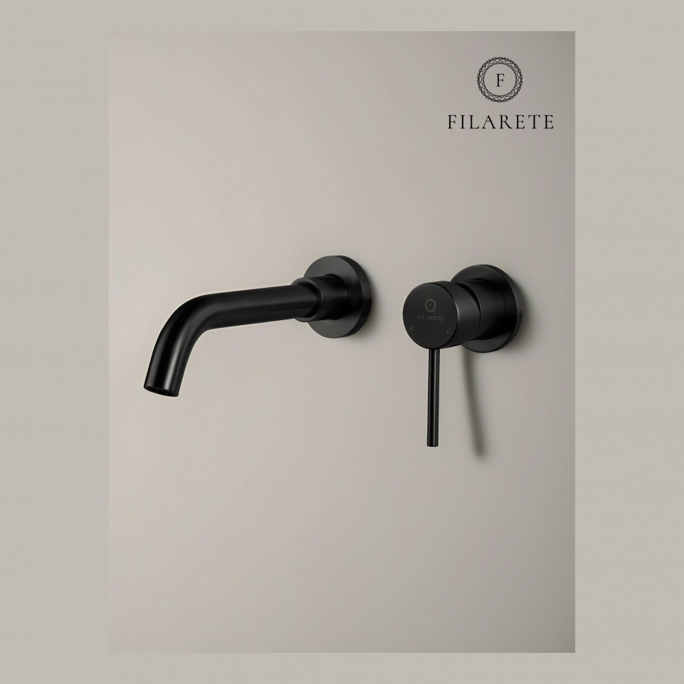 Смеситель для раковины FILARETE Roun FL4020, черный матовый