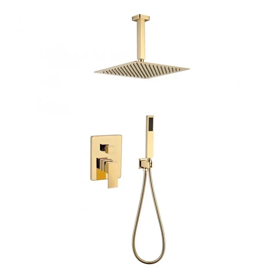 Душевая система скрытого монтажа Grocenberg GB5089GO-4, золото глянец