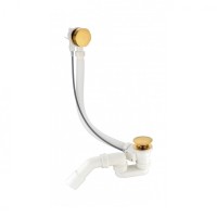 Полуавтоматический слив-перелив для ванны Grocenberg GB240, золотой брашированный