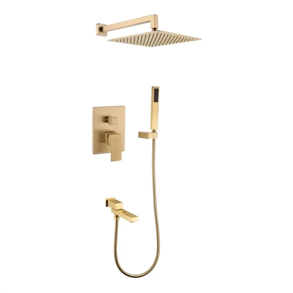 Душевая система скрытого монтажа Grocenberg GB5089MG-1, матовое золото