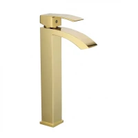 Смеситель для раковины высокий Grocenberg GB3007, золото глянец