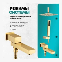 Душевая система скрытого монтажа Grocenberg GB5089MG-2, матовое золото